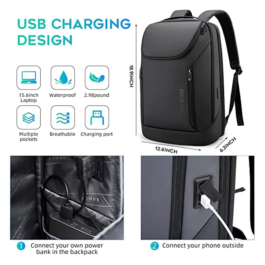 New Waterproof USB Business Laptop Backpack for 15.6 Inches Man Travel Outdoor Leisure Bag