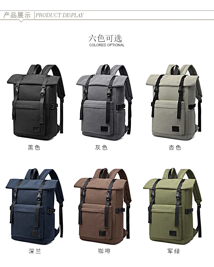 Trendy Casual Canvas Bag Outdoor Business Computer Waterproof Backpack