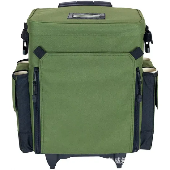 Customized Fishing Gear Pull Rod Support Bait Box Storage Tool Bag Multifunctional Sea Fishing Gear Trolley Bag