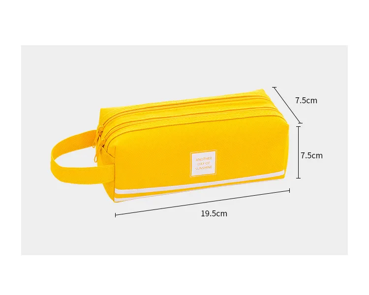 Large Capacity Pen Case Double Zippers Pen Bag Office Stationery Bag Pencil Case with Compartments