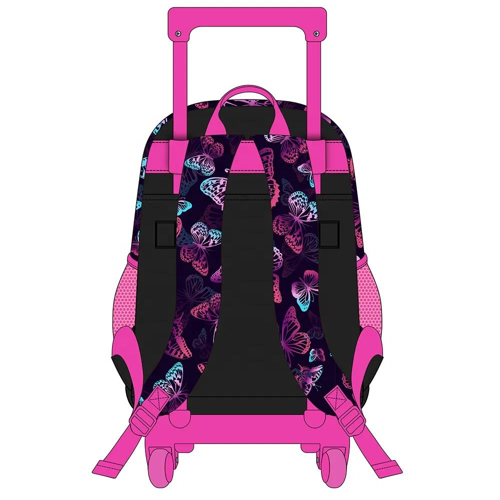 High Capacity Pattern Student Trolley Bags Waterproof 3 in 1 Set Kids Fashion Daily School Trolley Backpack