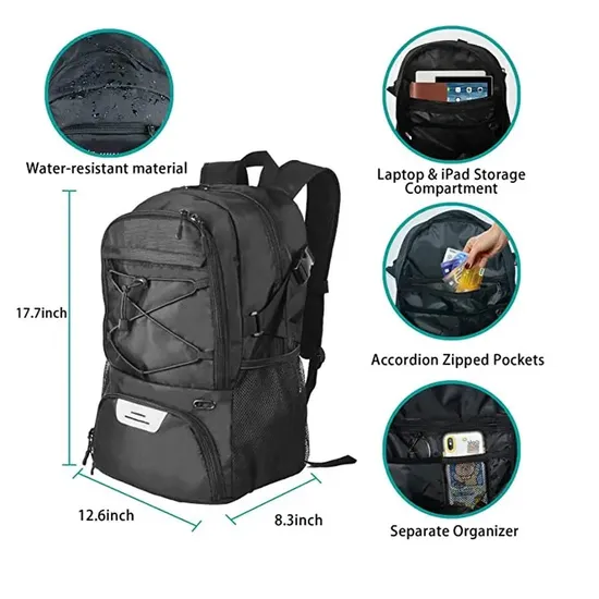 Custom Youth Sports Equipment Logo BSCI Factory Wholesale High Quality Large Capacity Waterproof Basketball Bag