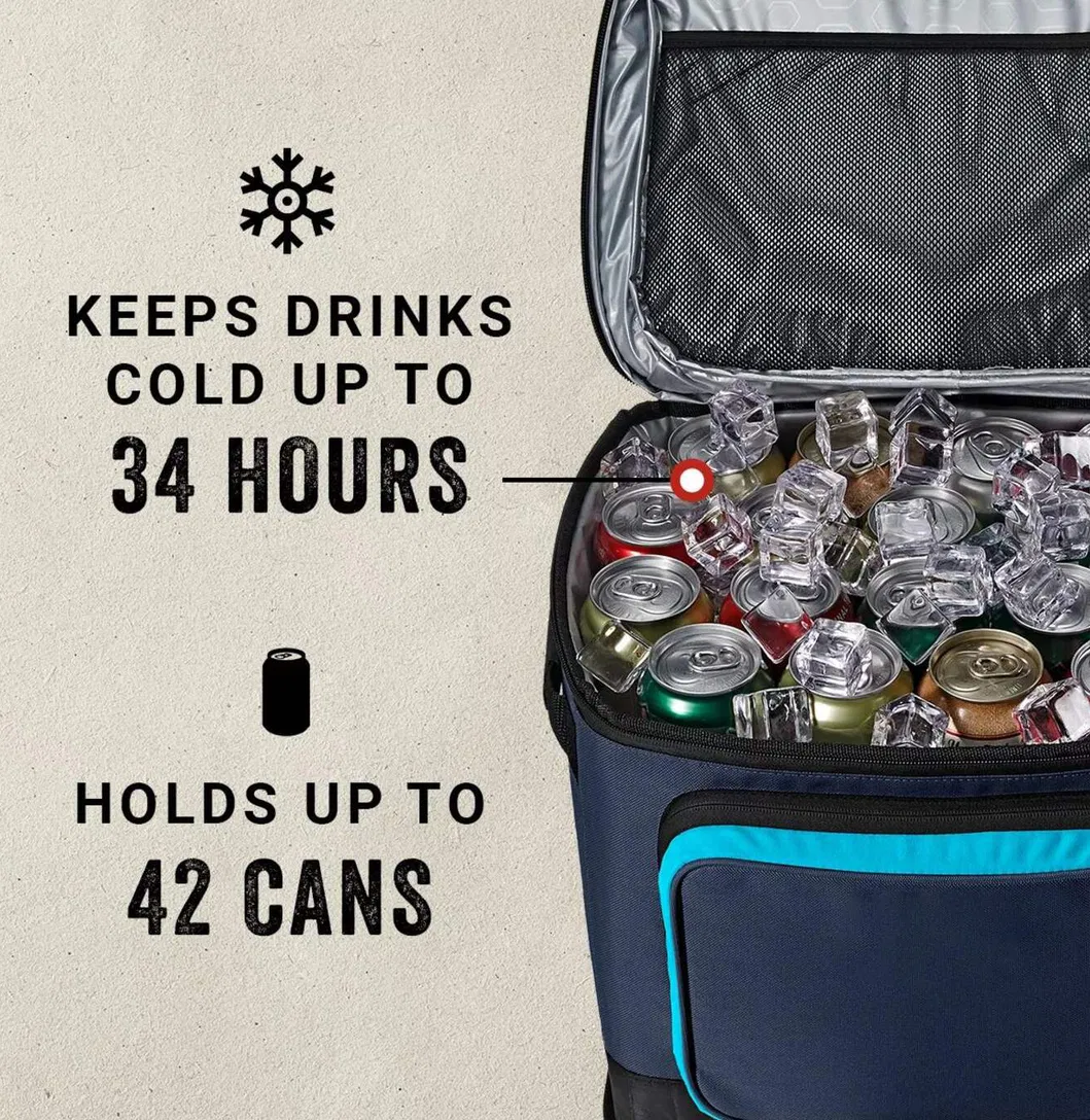 Factory Directly Sell Portable Foldable Summer Camping Insulated BBQ Picnic Bag Collapsible Ice Trolley Rolling Cooler Bag with Wheels