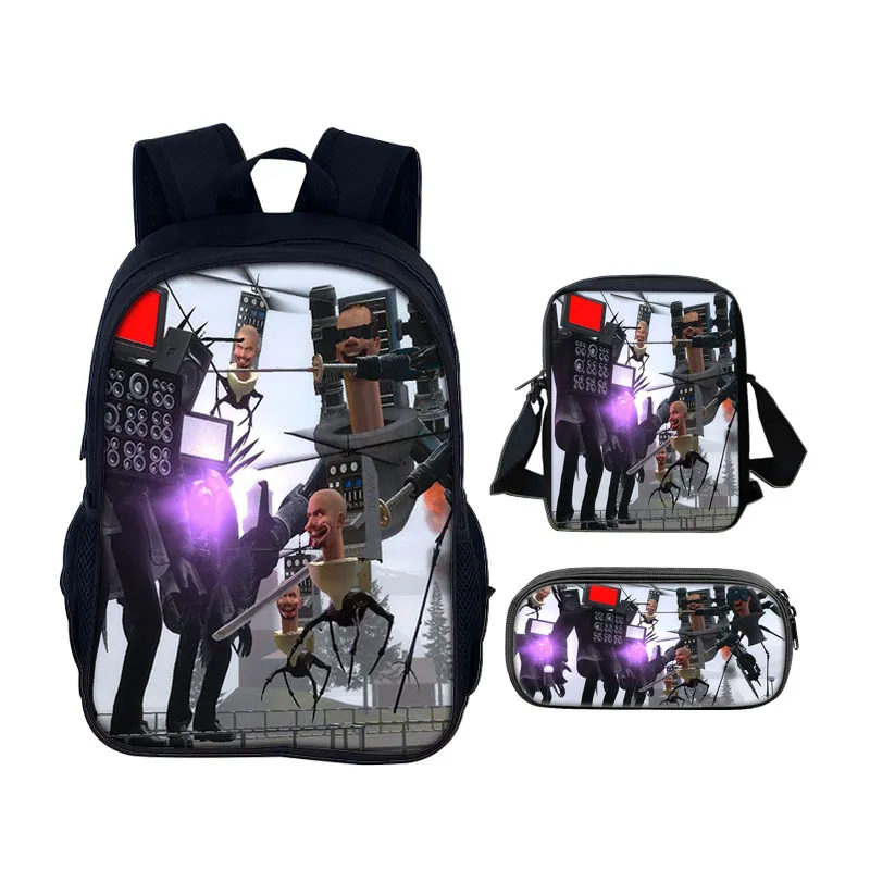 Factory Primary and Secondary School Student Bag Three Piece Toilet Game Backpack Set