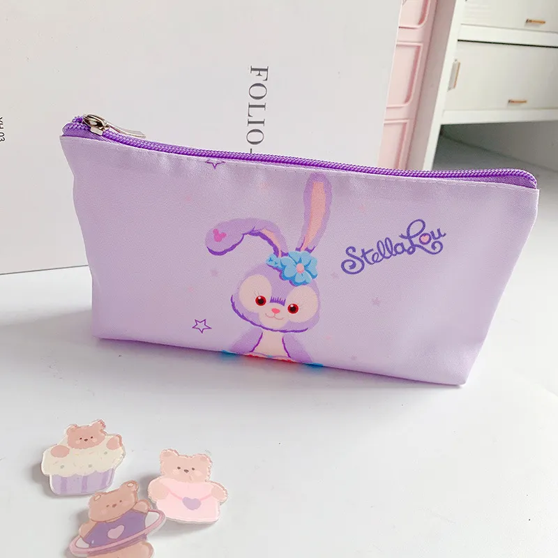 School Kids Stationery Storage Zipper Pouch Kawaii Anime Canvas Pencil Bag