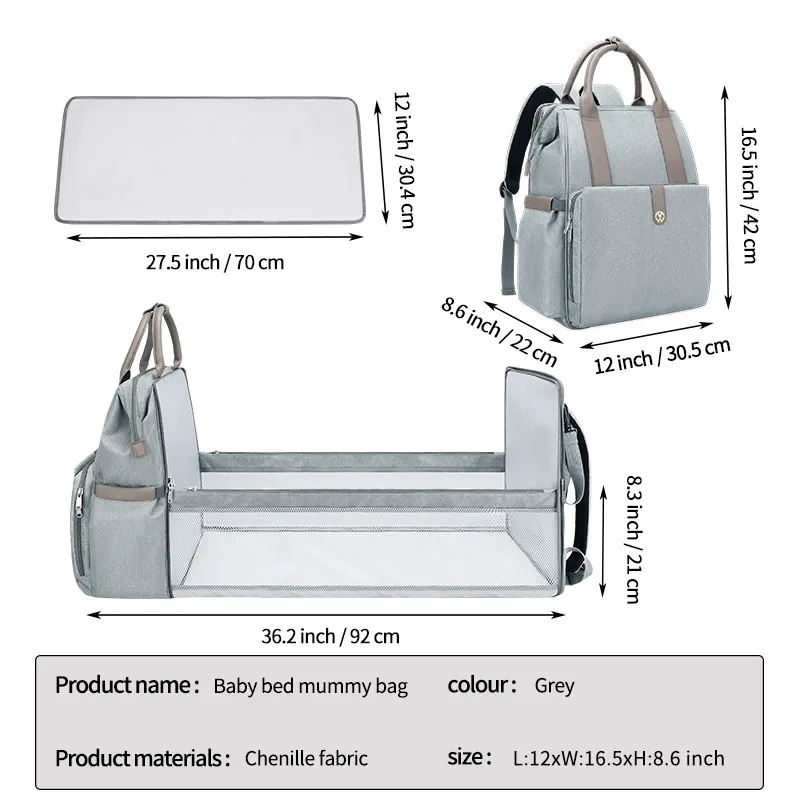 Customized Double Shoulder Mommy Bag Large Capacity Mother and Baby Supplies Storage Backpack