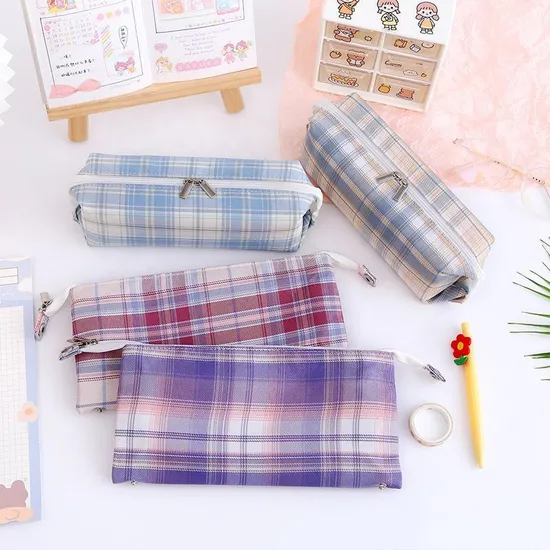 Multifunction Fashion School Stationery Pen Bag Student Canvas Zipper Pencil Case