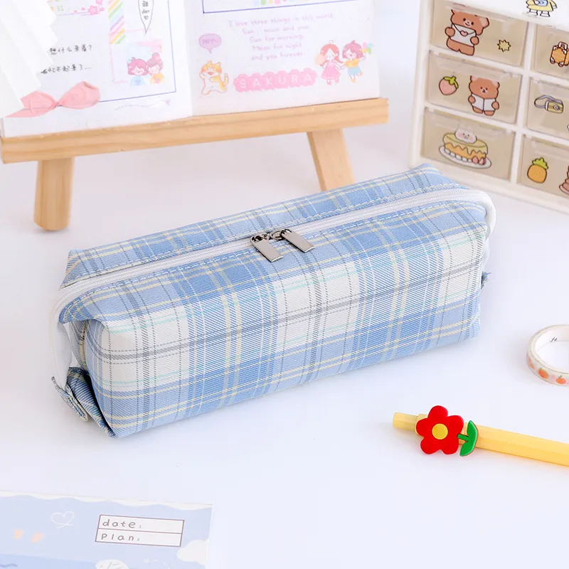 Multifunction Fashion School Stationery Pen Bag Student Canvas Zipper Pencil Case