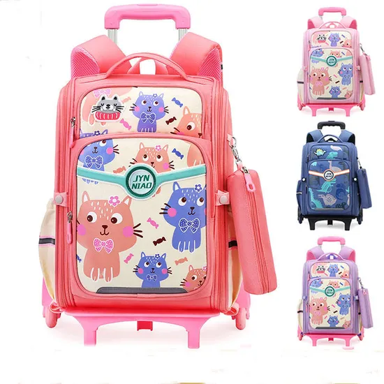 Elementary School Students Trolley Schoolbags Lightweight Towable and Detachable Two-Purpose Trolley Schoolbag