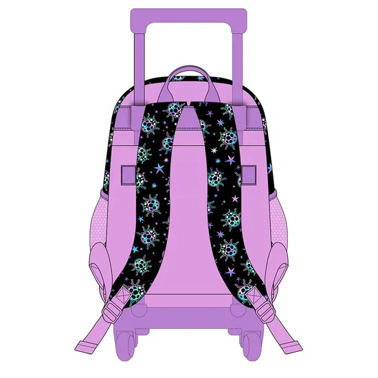 Wholesale 17inch Cartoon Kids Trolley Bag School Wheeled Backpack School Rolling Backpack with Wheels for Girls