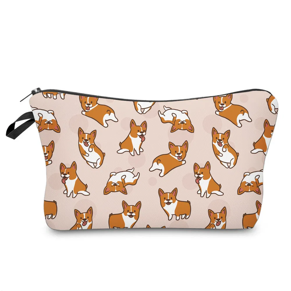 2023 New Customized Cartoon Cute Dog Pencil Pouch Lady Cosmetic Makeup Bag