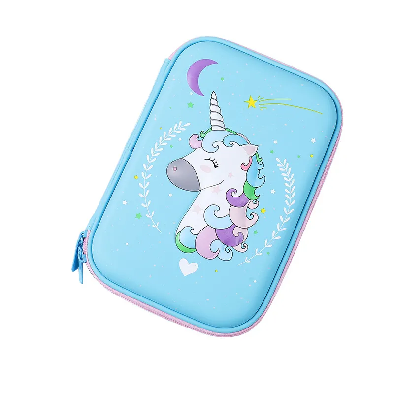 Kids Pencil Case School Pencil Cases Stationery Estuche 3D Space Pen Case Unicorn School Supplies Pencil Box