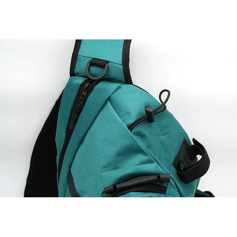 Factory Wholesale Outdoor Fishing Gear Bags with Multifunctional Waterproof Blue-Green Diagonal Strap Small Bags