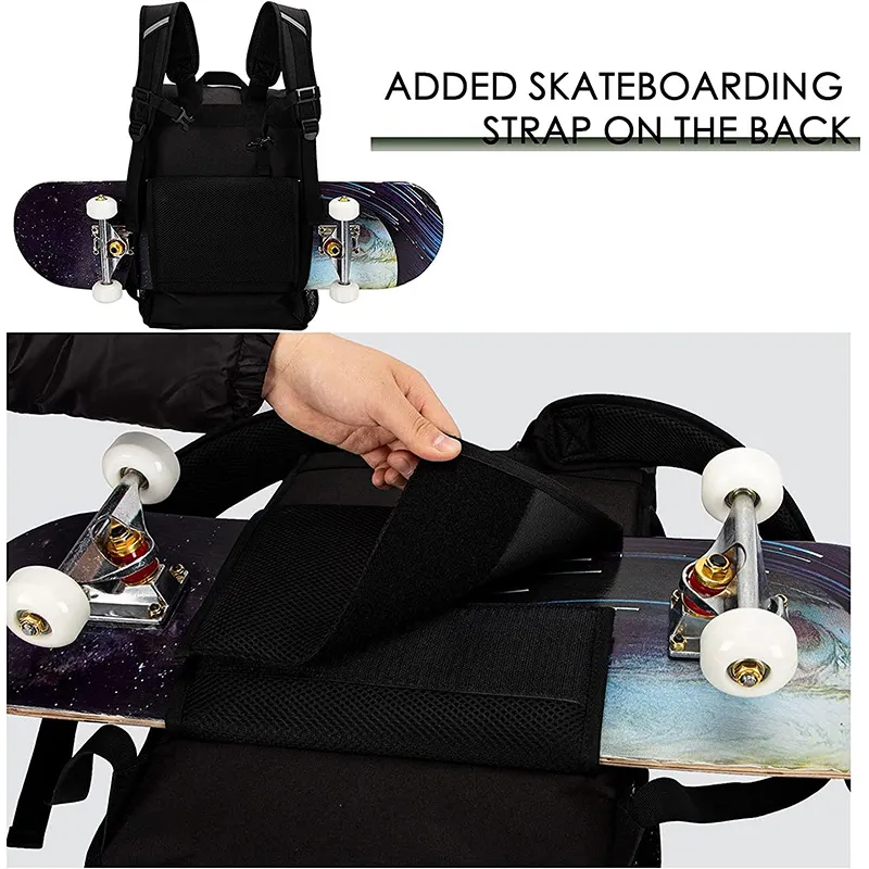 Factory Customized Outdoor Sports Camouflage Skateboard Storage Backpack