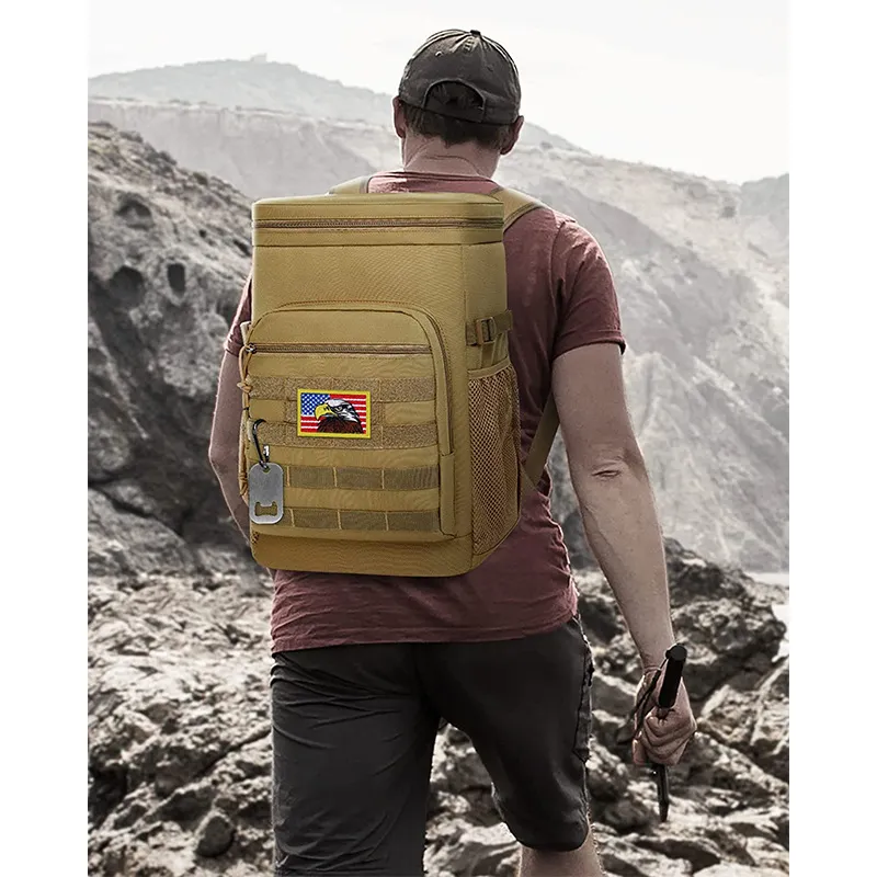 Customized Outdoor Picnic Tactics Camping Large Capacity Ice Pack Cooler Bag Storage Backpack