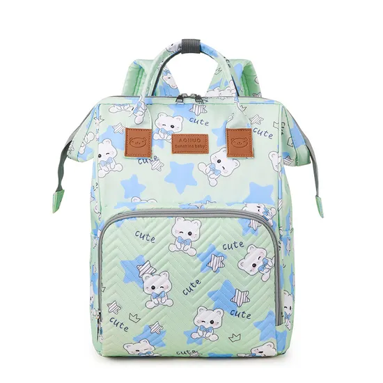 Trendy Wave Pattern Mommy Bag Large Capacity Lightweight Baby Diaper Backpack