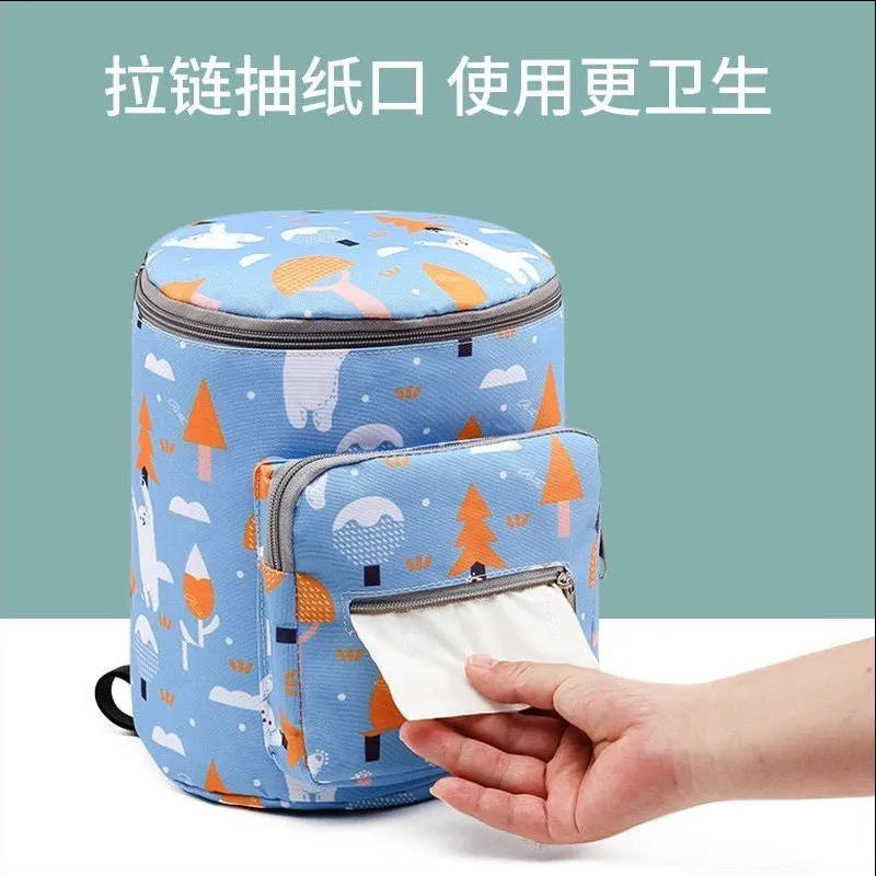 Mommy Bag Portable and Lightweight Diaper Bag Can Hang Baby Stroller Cylinder Bag
