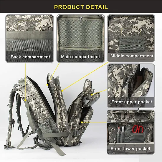 Factory Customized Tactical Style Camouflage Backpack Outdoor Mountaineering Backpack