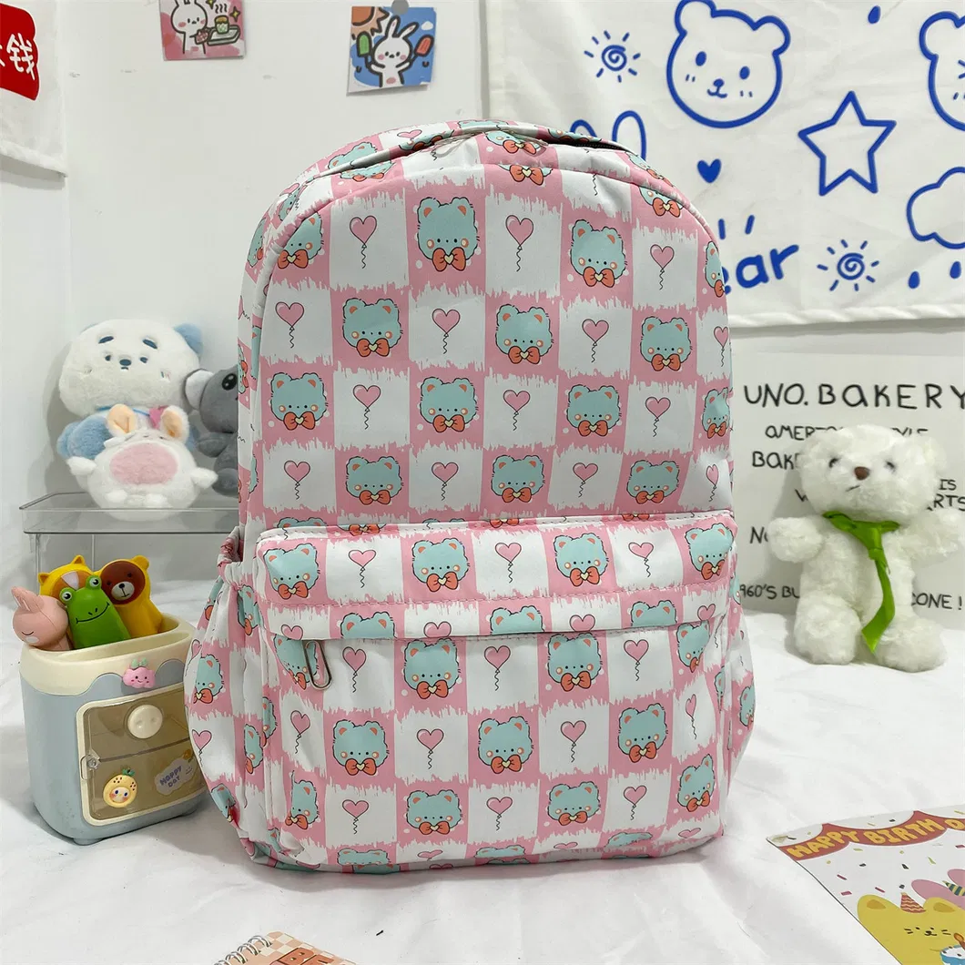 Girl&prime;s Cartoon Cute Animal Three Piece Set Student School Bag Large Capacity Travel Backpack with Pen Bag