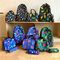 Cartoon Dinosaur Backpack with Graffiti Print Three Piece Set Large Capacity Student Backpack