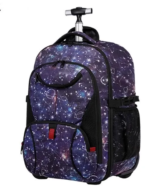Waterproof Wheeled Travel Laptop Backpack Carry on Luggage Bag Trolley Suitcase Business College School Computer Rolling Backpack