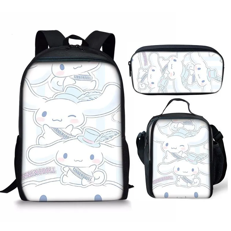 Cinnamoroll Big Ear Dog Primary and Secondary School Student School Backpack Three Piece Set