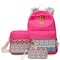 Three Piece Set of Leisure Canvas Backpack for Female Students Mother Bag High School Lunch Bag