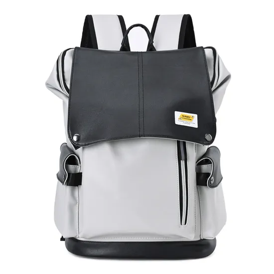 15.6-Inch Computer PU Backpack Large Capacity Splash Proof Backpack