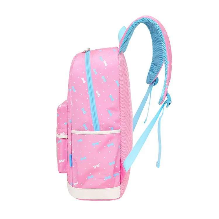 New Cross Border Cute Bow Print Three Piece Set for Middle School Students Campus Large Capacity Backpack