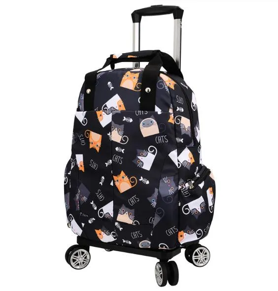 Travel Laptop Backpacks with Wheels Men School Backpack Trolley Business Backpack Suitcase for Travel