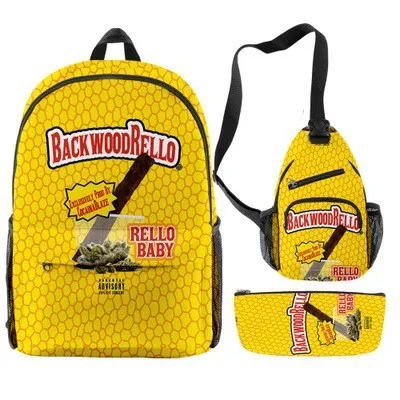 Hot Selling Backwoods Backpack 3-Piece Set Rick Modi Backpack Full Color Printed Backpack