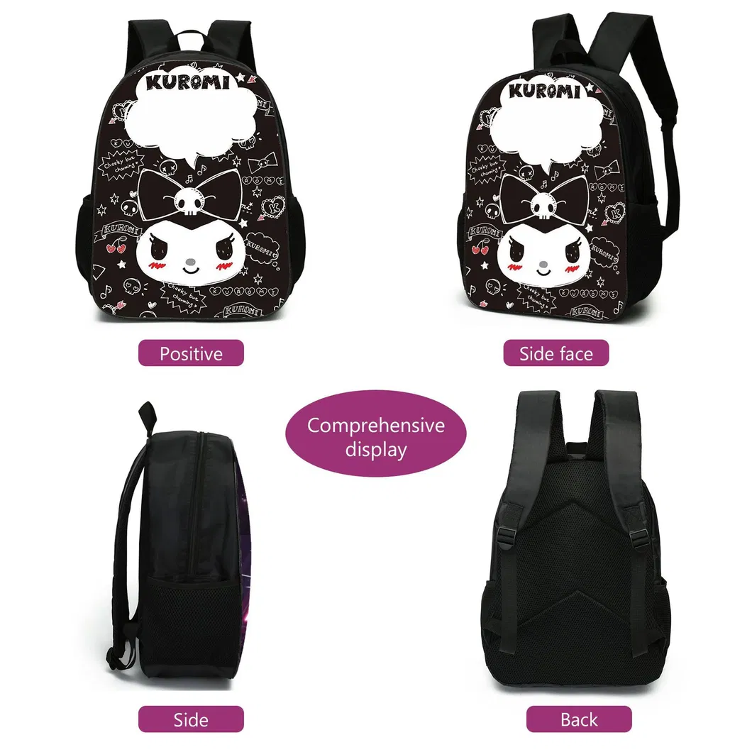 Lomi Kuromi Backpack Lunch Bag Pencil Case Three Piece Set Elementary School Backpack