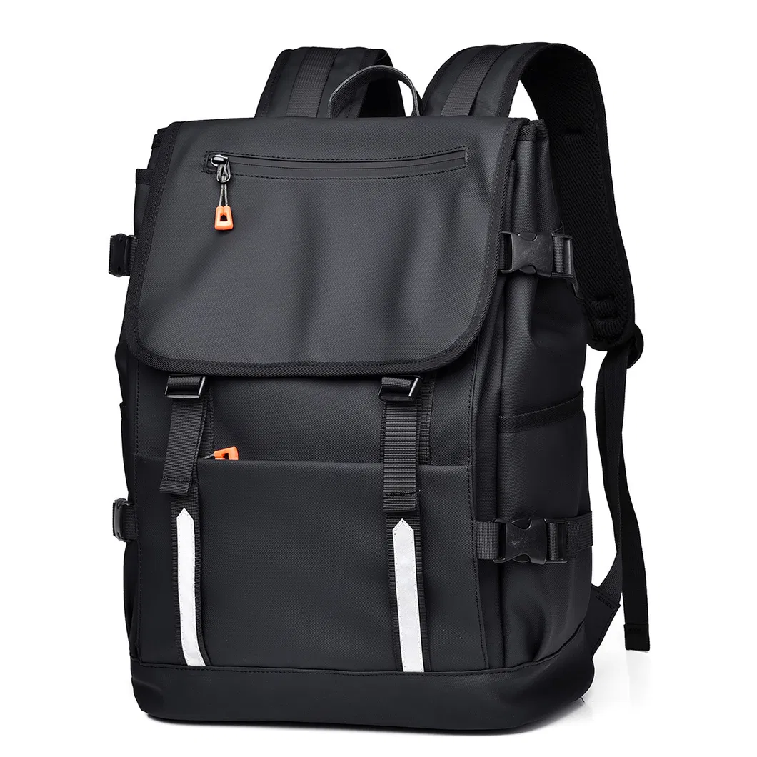 2024 New Mens Lightweight Large Capacity Business Reflective Stripe College Student School Backpack