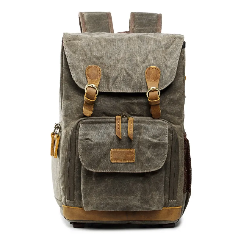 Double Shoulder Photography Bag Cross-Border Waterproof Canvas Backpack