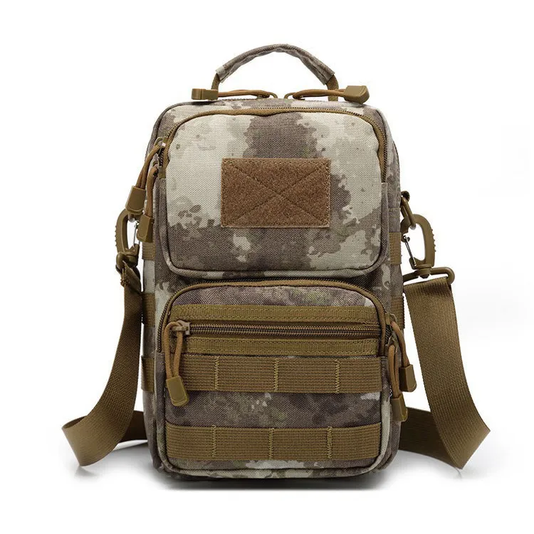 Men&prime;s Shoulder Bag Waterproof and Wear-Resistant Outdoor Sports Cross Bag Molle Tactical Camouflage Shoulder Bag
