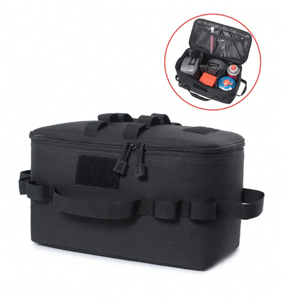Outdoor Camping Molle Storage Bag Gas Stove Can Pot Carrying Basket Bag Picnic Bag Cooking Utensil Storage Bag