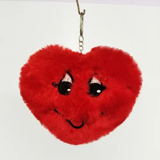 Manufacture Customized Wholesale Keychain Pompom Keychain Heart Shape Keychain Fur POM Poms
