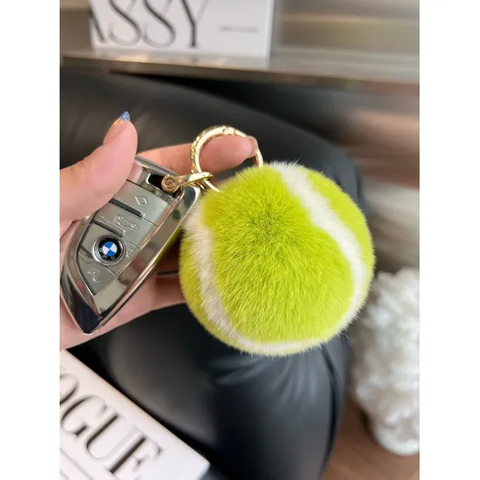 Factory Direct Supplier Wholesale Real Big Rabbit Fur Pompom Ball Keychain Bag Charm Colorful Cute Tennis Fur Ball Keyring