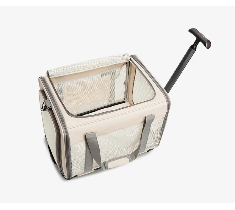 Large-Capacity Trolley Pet Carrying Bag Breathable Dog Bag Foldable Trolley Breathable Cat Shoulder Bag