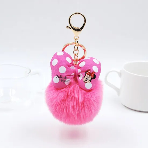 Kawaii Cute Plush Fur Ball Fluffy POM POM Cartoon Hairball Bag Keychain Pendant Car Key Ring