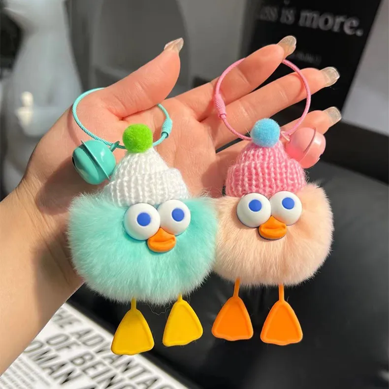 Promotional Gift Car Key Handbag Accessories Gift Key Ring Custom Cute Cartoon 3D Plush Keychain