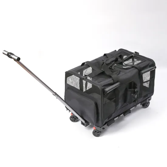 Dog Cat Carrier with Wheels Trolley Pet Carrier Bag with Removable Wheels