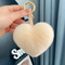 Factory Wholesale All Kinds of Color Real Rex Rabbit Fur Heart Pendant Keychain