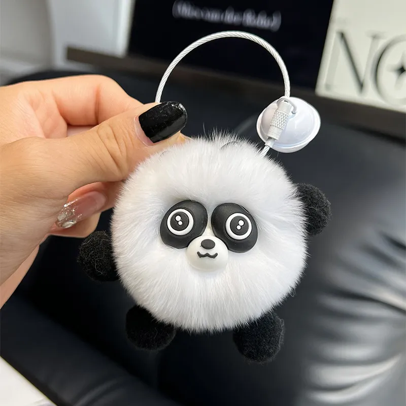 New Soft and Cute Rabbit Red Panda Pendant Personalized Rabbit Hair Car Keychain