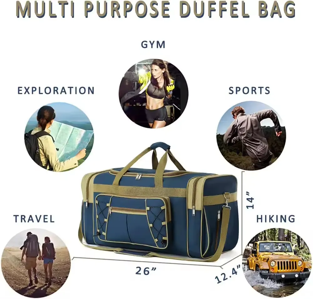 Custom 60L Water Resistant Convertible Tote Tactical Shoulder Sport Duffel Hiking Bag