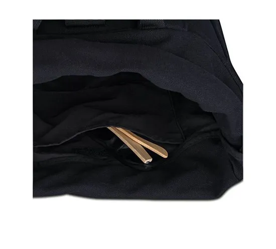 Water-Repellant Durable Vintage Flexible Black Canvas Backpack