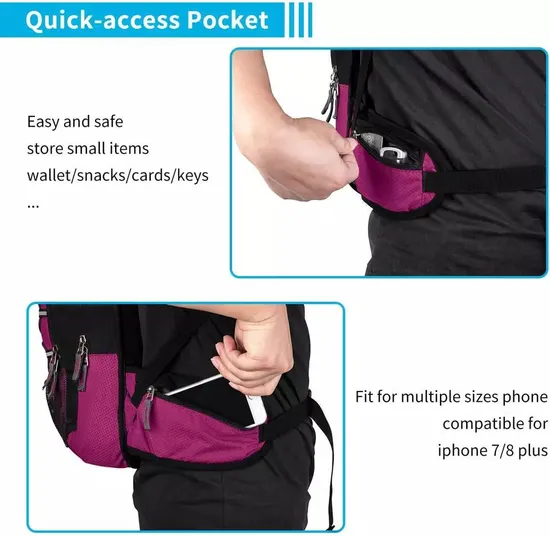 Factory Custom Hydration Backpack 2ith 2L 2ater Bag Insulation Water Suitable for Running Hiking Cycling and Camping