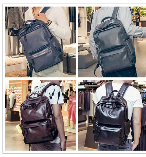 Fashion Bag Big-Capacity Travel Business PU Laptop Man Backpack Bag