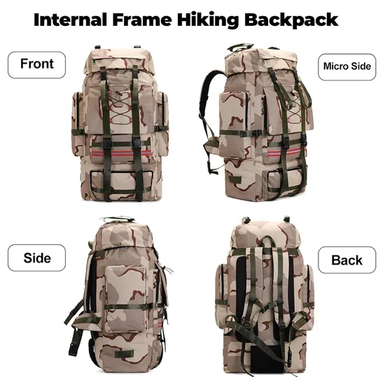 Factory Custom Unisex Mountain Camping Backpack 130L Waterproof Hiking Camping Travel Tactical Backpack
