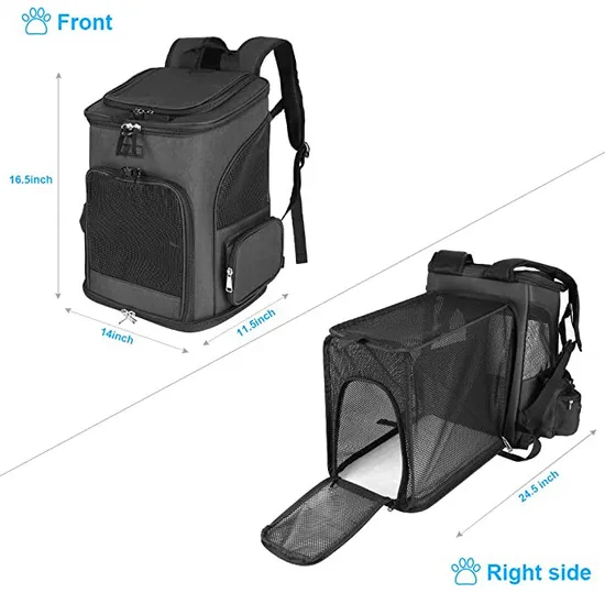 Factory Custom Pet Carrier Backpack Expandable for Cats Dogs Breathable Mesh Cat Backpack